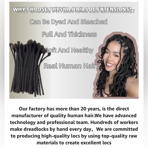 HUMAN HAIR Loc Extension 0.4cm Width 8inch 40 Strands 100% Handmade Dreadlocks - Picture 8 of 13